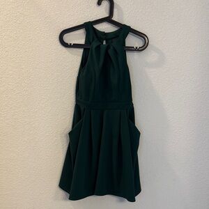 Honey and Rosie Dark Green Halter Dress